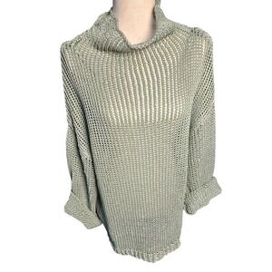 NWT Zara Women's Pistachio Green Oversized Ribbon Sweater Size Med